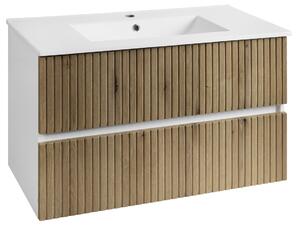 Aqualine Aqualine, PANEDA STRIP umyvadlová skříňka 89,5x55x45,2cm, dub emporio, PN390