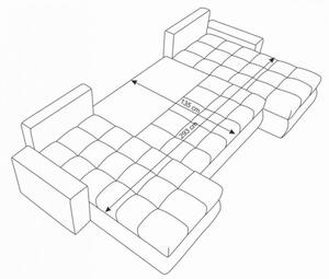 Moderní rozkládací sedačka do U BORIS 2 - šedá / bílá
