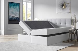 Stylová manželská postel s úložným prostorem RECIVIO světle šedá 180 x 200