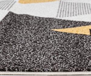 Makro Abra Moderní kusový koberec ELEFANTA 71733/37254 Geometrický tmavě šedý žlutý Rozměr: 300x400 cm