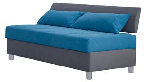 Jednolůžková postel (válenda) 90 cm Blanár Roman (šedá + modrá) (s matrací z HR pěny) (s úložným prostorem). Vlastní profesionální přeprava až k Vám domů 1018141