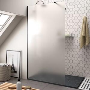 Erga Paris, sprchová zástěna Walk-In 50x200 cm, 8mm sklo námraza, černý profil, ERG-V02-PARIS-050x200-FR-BK