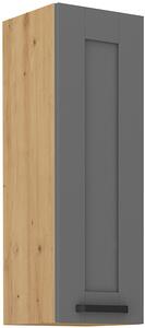 STL 30 cm skříňka horní jednodveřová LUNA (výška 90 cm) Barevné provedení LUNA: Dub Artisan / Prachově šedá