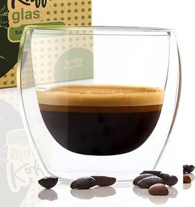 Bambuswald Sklenice na kávu, 100 ml, termosklenice, ruční výroba, borosilikátové sklo