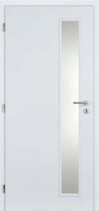 Doornite CPL Interiérové dveře TIKA1 sklo, 80 L, 846 × 1983 mm, CPL laminát, levé, bílé, prosklené