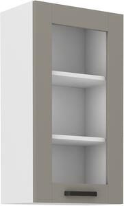STL 40 cm skříňka horní jednodveřová se sklem LUNA (výška 90 cm) Barevné provedení LUNA: Bílá / Bílá