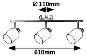Rabalux NATINA stropní bodové svítidlo max. 3x25W | E14 | IP20 - chrom