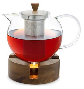 Klarstein Sencha, designová čajová konvice, 1,3 l, ohřívač Oolong ze dřeva, vkládací sítko