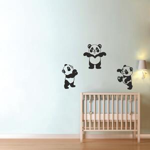 Samolepka na zeď - Pandy set (výška pandy 29 cm)