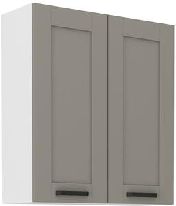 STL 80 cm skříňka horní dvoudveřová LUNA (výška 90 cm) Barevné provedení LUNA: Bílá / Jílově šedá