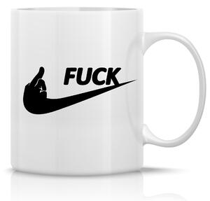 FUCK - klasický bílý keramický hrníček 300 ml