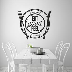Samolepka na zeď - Eat good nápis (95x85 cm)