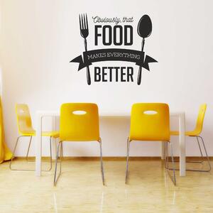 Samolepka na zeď - Better food nápis (60x48 cm)
