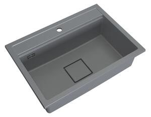 Gamma Quadro 7050, 1-komorový granitový dřez 700x500x220 mm, šedá, GMA-ZLE000240