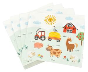 Ubrousky v sadě 20 ks 33x33 cm Farm Animals – Homéa