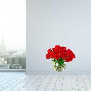 Barevná samolepka na zeď - Kytice růží (120x104 cm)
