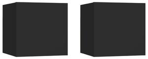 Noční stolky 2 ks černé 30,5 x 30 x 30 cm dřevotříska