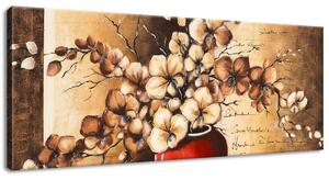 Obraz na plátně Orchideje v červené váze Rozměry: 50 x 40 cm