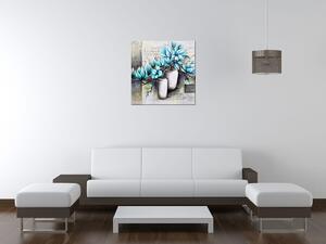 Obraz na plátně Modré magnólie ve vázách Velikost: 30 x 20 cm