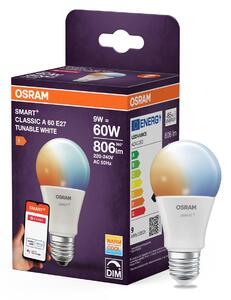 Chytrá zigbee LED stmívatelná žárovka E27 9 W CLASSIC A, laditelná bílá OSRAM