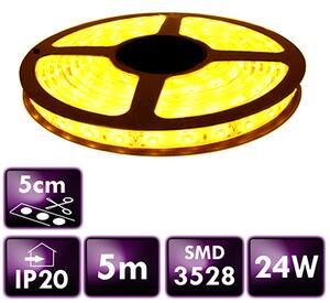 ECOLIGHT LED pásek - SMD 2835 - 5m - 60LED/m - 4,8W/m - IP20 - žlutá