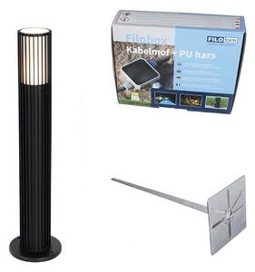 Designová venkovní lampa na sloup černý 50 cm IP44 - Boris