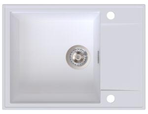Sink Quality Sink55, kuchyňský granitový dřez 620x460x215 mm, bílá, SKQ-SINK.W.1KKO