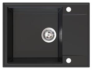 Sink Quality Sink55, kuchyňský granitový dřez 620x460x215 mm, černá, SKQ-SINK.C.1KKO