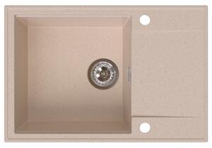 Sink Quality Sink55, kuchyňský granitový dřez 680x460x215 mm, béžová, SKQ-SINK.P.1KDO