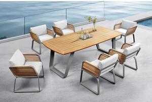 Zahradní 6 místná jídelní souprava WING GREY WHITE Exteriér | Zahradní sedací sestavy