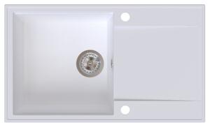 Sink Quality Sink55, kuchyňský granitový dřez 780x460x215 mm, bílá, SKQ-SINK.W.1KDOL