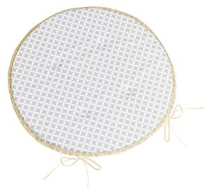 BELLATEX Sedák Adéla kulatý hladký Šedá,Bílá průměr 40 cm