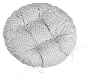 BELLATEX Sedák Adéla prošívaný kulatý Šedá,Bílá průměr 40 cm