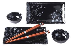 Made in Japan (MIJ) Sushi set Black Sakura 4 ks