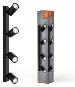 Černé LED stropní svítidlo 13,6 W GU10 OCTAGON, teplá bílá