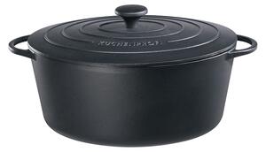 Litinový hrnec oválný Provence 31 cm černý - Küchenprofi (Litinový Hrnec na pečení Provence oválný 31 cm černý - Küchenprofi)