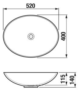 JIKA H8183640001121 - Umyvadlo na desku ASTRA 52x40 cm keramika/bílá