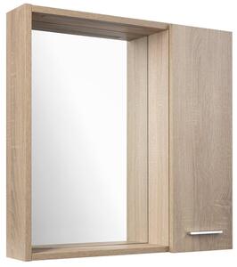 Aqualine Aqualine, ZOJA/KERAMIA FRESH STRIP galerka s LED osvětlením, 60x60x14cm, pravá, dub platin, 45028S