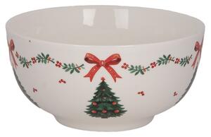 Bílá keramická miska na polévku Traditional Christmas Harmony – 500 ml