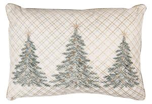 Béžový dekorativní polštář vánoční stromeček – 50x35x4 cm