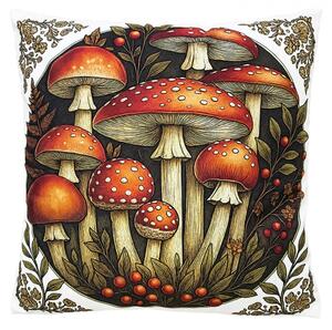 Béžový dekorativní polštář houby – 45x45 cm_2