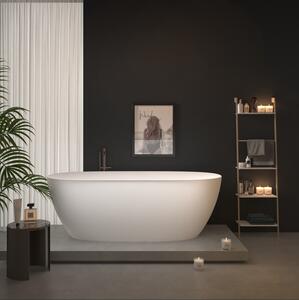 Erga Vienna, volně stojící vana 150x75 cm + odtoková zátka, bílá lesklá, ERG-VIENNA-150075-WH-WH