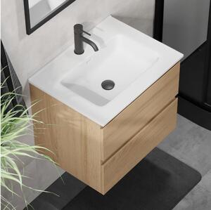 Koupelnová skříňka s umyvadlem KENWOOD 61 cm dub/bílá