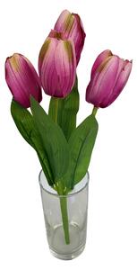 Tulipány kytička x5 31cm fialová