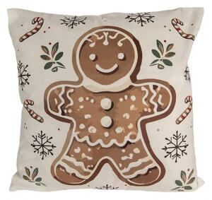 Béžový dekorativní polštář perníkový panáček s výplní Classic Gingerbread Magic