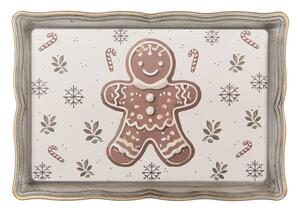 Béžový plastový podnos Classic Gingerbread Magic – 31x22x2 cm