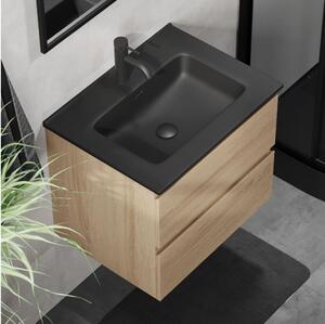 Koupelnová skříňka s umyvadlem KENWOOD 61 cm dub/černá