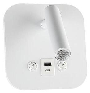LED Nástěnné bodové svítidlo s USB portem LED/8W/230V 3000K bílá