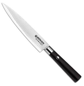 Damaškový kuchyňský nůž plátkovací Damast Black 15 cm - Böker Solingen (Damast Black Allzweckmesser Nůž na šunku 15 cm - Böker Solingen)