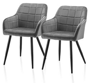 Jídelní židle - Židle - Křesla - Kuchyňské židle - Designové židle - Sada 2 kusů, šedá barva